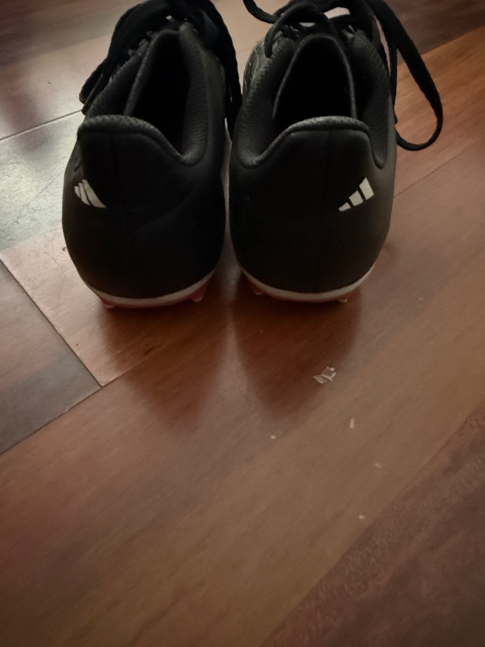 adidas Black Soccer Shoes with Pink and White Accents - Picture 3 of 4